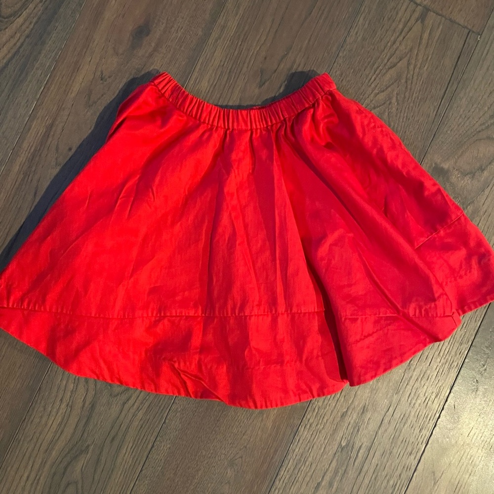 J. Crew Crewcuts Girls Taffeta Red Kids Midi Skirt, Sz 4-5, NWOT